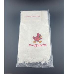 Iowa State Cyclones 1994 Rally Towel Cardinal Mascot Vtg University Memorabilia